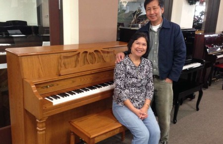 Julie & Gani Paredes with their Yamaha Studio Piano