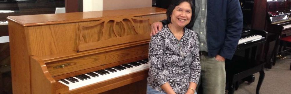Julie & Gani Paredes with their Yamaha Studio Piano