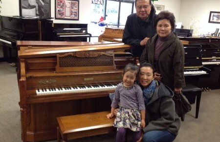 Vivian and Family and their beautiful Kohler Piano