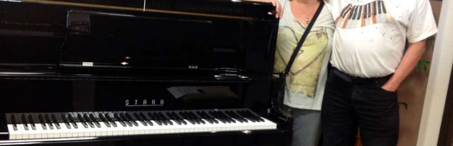Deidre and Scott Gius & their Starr Upright Piano