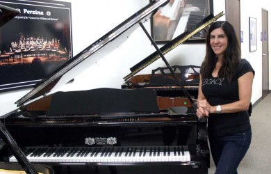 Donna Borruel and her new Perzina Grand Piano
