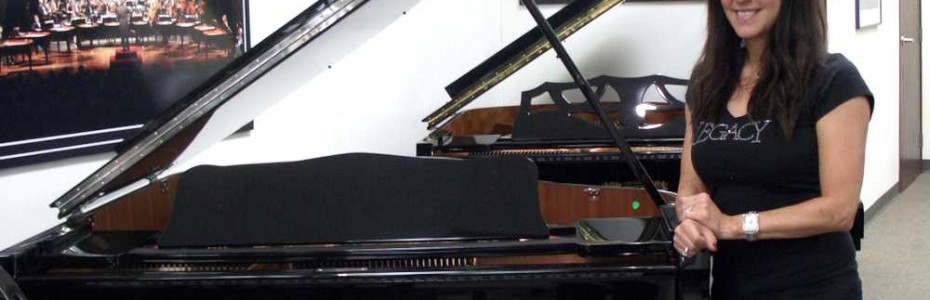 Donna Borruel and her new Perzina Grand Piano