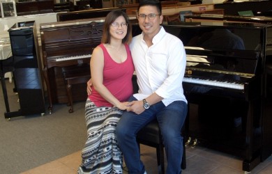 The Nadres with their new Perzina Studio Piano