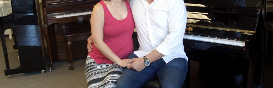 The Nadres with their new Perzina Studio Piano
